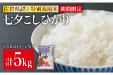 期間限定！令和4年産 新米 七夕こしひかり 5kg【佐賀県農業協同組合】 九州 佐賀県 白石町 [IAK014]