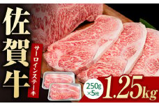 佐賀牛 贅沢 サーロインステーキ 250g×5枚（計1250g）【いろは精肉店】佐賀県産 佐賀牛 牛肉 国産 肉 和牛 サーロイン ステーキ さーろいん すてーき 冷凍 白石町 九州 定期便 人気 高評価 九州 佐賀県 白石町 [IAG054]