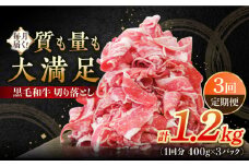 【全3回定期便】 牧場直営店の黒毛和牛 切り落とし 1200g（400g×3パック）【川﨑畜産】佐賀県産 牛肉 切り落とし スライス 小分け 国産 牛肉 きりおとし すき焼き しゃぶしゃぶ 九州 佐賀県 白石町 [IAX017]