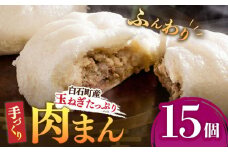 【おやつに大人気！】白石産玉ねぎたっぷり 手づくり肉まん 詰め合わせ 15個入り【五反田茶屋】 肉まん 中華まん 饅頭 おやつ セット 詰め合わせ 惣菜 冷凍 国産 九州 佐賀県 白石町 [IAM003]