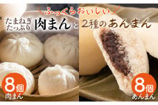 【おやつに大人気！】肉まん＆あんまん＆黒糖あんまん 詰め合わせ 16個入り【五反田茶屋】 九州 佐賀県 白石町 [IAM009]
