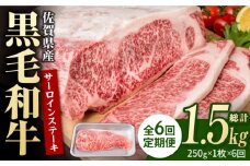 【6回定期便】佐賀県産 黒毛和牛 贅沢 サーロインステーキ 250g×1枚【いろは精肉店】佐賀県産 佐賀産和牛 牛肉 国産 肉 和牛 サーロイン ステーキ さーろいん すてーき 冷凍 白石町 九州 定期便 人気 高評価 九州 佐賀県 白石町 [IAG085]