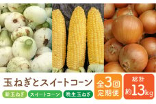 【先行予約】【全3回】農家直送！玉ねぎとスイートコーンの定期便【玉葱農家 陣内ちひろ】玉葱 たまねぎ 新玉ねぎ 晩生 コーン とうもろこし 九州 佐賀県 白石町 [IAO015]