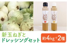 【農家直送！】新玉ねぎ 約4kg と ドレッシング 2本セット 【玉葱農家 陣内ちひろ】玉葱 どれっしんぐ 九州 佐賀県 白石町 [IAO016]