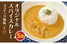 【農家直送！】オリジナル スパイスカレー 5食入り（辛口）ココナッツ風味【玉葱農家 陣内ちひろ】カレー 九州 佐賀県 白石町 [IAO018]