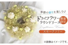 【数量限定】【季節の彩りを楽しむ】ドライフラワー ラウンド リース （スモークツリー）【yumikofactory】 [IBY007]