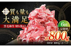 【6回定期便】 牧場直営店の黒毛和牛 切り落とし 800g（400g×2パック）【川﨑畜産】佐賀県産 牛肉 切り落とし スライス 小分け 国産 牛肉 きりおとし すき焼き しゃぶしゃぶ 九州 佐賀県 白石町 [IAX041]