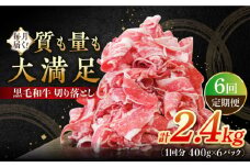 【6回定期便】 牧場直営店の黒毛和牛 切り落とし 2.4kg（400g×6パック）【川﨑畜産】佐賀県産 牛肉 切り落とし スライス 小分け 国産 牛肉 きりおとし すき焼き しゃぶしゃぶ 九州 佐賀県 白石町 [IAX045]