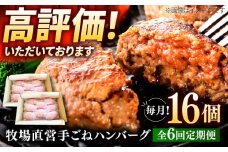 【6回定期便】牧場直営店の手作りハンバーグ（140g×16個）【川﨑畜産】佐賀県産 ハンバーグ 牛肉 冷凍 はんばーぐ 牛肉 お惣菜 おかず 和牛 国産 ハンバーグ 九州 佐賀県 白石町 [IAX061]