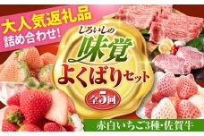 【R8年2月以降発送】【全5回定期便】しろいしの味覚セットよくばりセット（赤白いちご3種と佐賀牛） [IZZ026]