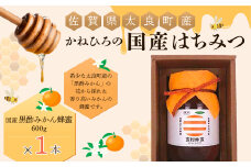 かねひろの国産はちみつ（黒酢みかん蜜）６００ｇ はちみつ 蜂蜜 ハチミツ みかん 黒酢みかん みかん蜜 国産 黒酢 国産はちみつ こだわり 希少 贈答品 佐賀県 太良町 O36 