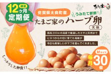 たまご家のハーブ卵（笑顔）30個 12ヵ月定期便 たまご 卵 玉子 たまご タマゴ 鶏卵 卵かけご飯 定期便 たまご 卵 玉子 たまご タマゴ 鶏卵 卵かけご飯 たまご 定期便 たまご 佐賀県 太良町 T26