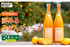 NC-21 中尾農園の夢みるみかんジュース２本セット 温州みかんジュース 100％ みかんジュース ミカンジュース 蜜柑ジュース 夢みるみかんジュース ミネラル豊富 太良町 国産 贈答用