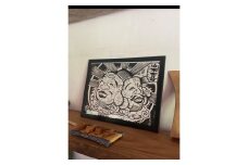 NA-13 楽喜（ラッキー）版画　額入り