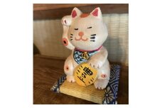 PB-8 ほっこり招き猫（木彫り）