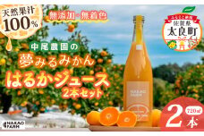 中尾農園の夢みるみかんはるかジュース2本セット 蜜柑ジュース ミカンジュース みかんジュース みかん はるか 720ml フルーツジュース くだもの 果物 減農薬 ミネラル豊富 ビタミン豊富 贈り物 ギフト 佐賀県 太良町 NC27