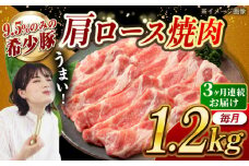 【月1回約1.2kg×3回定期便】大西海SPF豚 肩ロース（焼肉用）計約3.6kg 長崎県/長崎県農協直販 [42ZZAA057]