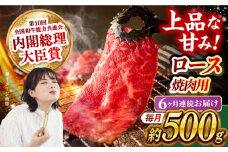【月1回約500g×6回定期便】長崎和牛 ロース 焼肉用 計3kg 長崎県/長崎県農協直販 [42ZZAA165]　 肉 牛 和牛 ロース 焼肉 焼き肉 西海市 長崎 九州 定期便
