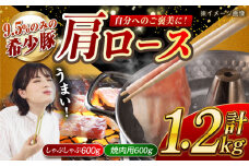 【大満足】大西海SPF豚 肩ロース（焼肉＆しゃぶしゃぶ用）計約1.2kg（600g×2パック）長崎県/長崎県農協直販 [42ZZAA064]