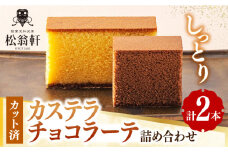 カステラ・チョコラーテ詰合せ 各1本 計2本 カット済み 長崎県/松翁軒 [42AAAN002] かすてら お菓子 おやつ デザート チョコ 長崎  スイーツ  和菓子