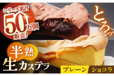 【累計販売50万個突破！】半熟生カステラ2種セット(プレーン・ショコラ) 長崎県/菓秀苑 森長 [42ADAE001] かすてら スイーツ チョコ お菓子