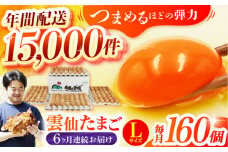 【全6回定期便】Lサイズ160個(150個＋割れ補償10個入り) 長崎県/塚ちゃん雲仙たまご村 [42ACAE027] 卵 玉子 タマゴ 鶏卵 長崎 島原 九州 6ヶ月 6か月 大容量