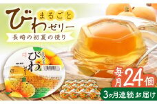 【全3回定期便】まるごとびわゼリー 24個入 長崎県/長崎県農協直販 [42ZZAA226] ゼリー びわ ビワ 枇杷 まるごと 定期便 長崎