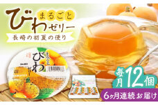 【全6回定期便】まるごとびわゼリー 12個入 長崎県/長崎県農協直販 [42ZZAA230] ゼリー びわ ビワ 枇杷 まるごと 定期便 長崎