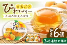 【全3回定期便】まるごとびわゼリー 6個入 長崎県/長崎県農協直販 [42ZZAA235] ゼリー びわ ビワ 枇杷 まるごと 定期便 長崎