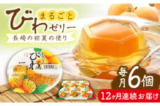 【全12回定期便】まるごとびわゼリー 6個入 長崎県/長崎県農協直販 [42ZZAA237] ゼリー びわ ビワ 枇杷 まるごと 定期便 長崎