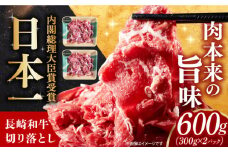 長崎和牛 切り落とし 600g（300g×2） 長崎県/有限会社長崎フードサービス [42ADAB009] 牛肉 肉 切り落し 小分け 