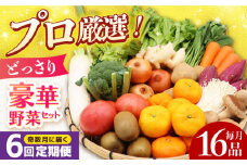 【全6回定期便】【奇数月のみお届け】 豪華！野菜 セット 16品目以上 野菜どっさりサイズ / 野菜 フルーツ きのこ 詰め合わせ  長崎県/吉岡青果 [42ACAF004]  果物 キノコ 新鮮 セット 詰め合わせ 詰合せ 定期便 産地 直送 国産 季節の野菜 やさい 旬 果物 盛り合わせ ダイエット 野菜セット 定期便 野菜の定期便 野菜詰め合わせ