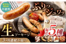 【全3回定期便】【焼くとジューシー、ボイルでスープのダシに】低添加生ソーセージセット 長崎県/Gris Hause NAGASE [42AACB003] 詰合せ バーベキュー BBQ プレゼント おつまみ ウインナー 