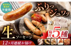 【全12回定期便】【焼くとジューシー、ボイルでスープのダシに】低添加生ソーセージセット 長崎県/Gris Hause NAGASE [42AACB005] 詰合せ バーベキュー BBQ プレゼント おつまみ ウインナー 