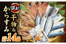 訳ありおまかせ干物　4種類(12枚) とカラスミ詰め合わせ 長崎県/長崎旬彩出島屋 [42AAAJ007] ひもの からすみ 海産物 海鮮 アジ サバ セット おかず おつまみ 冷凍 長崎
