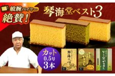 長崎カステラ 琴海堂の会長の山本洋一が選ぶベスト3本 長崎県/琴海堂 [42AACD007] かすてら 和三盆 ざらめ おやつ 菓子 贈答 ギフト プレゼント 贈り物 常温 琴海堂 長崎