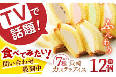 長崎 カステラアイス 7種 計12個(バニラ・抹茶・びわ・チョコ・コーヒー・苺・白玉小倉) 長崎県/有限会社ニューヨーク堂 [42AAAR001] かすてら アイス カステラ スイーツ 食べ比べ お取り寄せ 贈り物 ギフト おすすめ 人気