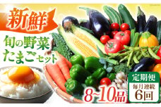 【全6回定期便】 新鮮 旬の野菜・たまごセット（8品〜10品） 長崎県/長崎県農産品流通合同会社 [42AMAE019]