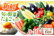 【隔月6回定期便】 新鮮 旬の野菜・たまごセット（8品〜10品） 長崎県/長崎県農産品流通合同会社 [42AMAE020]