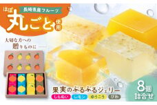 【全国菓子大博覧会 農林水産大臣賞受賞！】果実のぷるぷるジェリー 8個詰合せ 長崎県/梅月堂 [42ADAA003] ゼリー レモン ゆうこう しらぬい びわ フルーツ