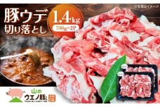 長崎県大村市産　「山のウエノ豚(とん)」 ウデ 切り落とし 1.4kg(700g×2パック) 長崎県/合同会社肉のマルシン [42AAAO033]
