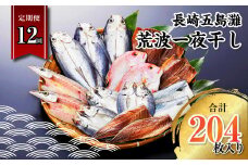 【全12回定期便】長崎五島灘荒波一夜干し 合計17枚 干物 ひもの 海鮮 魚介 海の幸 秘伝の一品 山道水産