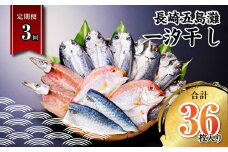 【全3回定期便】長崎五島灘一汐干し 合計12枚 干物 ひもの 海鮮 魚介