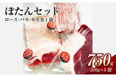 ぼたんセット 計750g 250g×3袋 ロース バラ モモ スライス お肉 肉 ぼたん肉 ボタン肉 ぼたん 猪 猪肉 ヘルシー