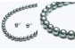 あこや真珠 (7.5－8mm珠、ブラック系) ネックレス & ピアス セット