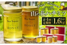 【年4回定期便(1月・4月・7月・10月配送)】山の花 ハチミツ 計1.6kg (200g瓶×2本セット×4回) 蜂蜜 はちみつ リキッドハニー ハニー