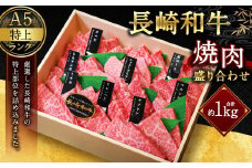  【A5特上ランク】長崎和牛 焼肉 盛り合わせ ( 特上 ) 約1kg お肉 和牛 国産 特上 シャトーブリアン サーロイン イチボ 焼き肉 BBQ 厳選 長崎県 長崎市