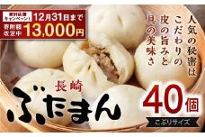 【期間限定！～12月31日まで寄附額改定】長崎ぶたまん 40個 (10個入×4パック ) ぶたまん 中華まん 肉まん 豚 豚肉 中華 冷蔵 小分け お取り寄せ おやつ グルメ 国産 惣菜 長崎 長崎県産