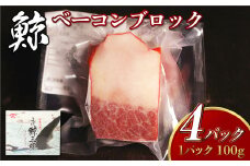【7営業日以内発送】くじら ベーコンブロック 100g×4個セット 鯨 クジラ おつまみ 長崎