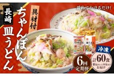 【全6回定期便】《具材付》長崎冷凍ちゃんぽん・皿うどん 各5食 ／ 長崎ちゃんぽん 長崎皿うどん チャンポン 麺 麺類 簡単調理 長崎名物 ご当地 セット 詰合せ 長崎 長崎県 長崎市